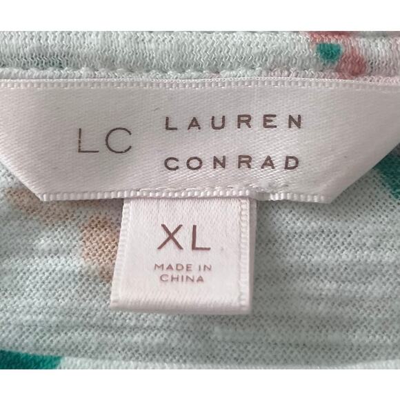 LAUREN CONRAD SHORT SLEEVE PULL-OVER TOP, WOMENS, XL, MULTICOLOR FLORAL PATTERN - Picture 8 of 9